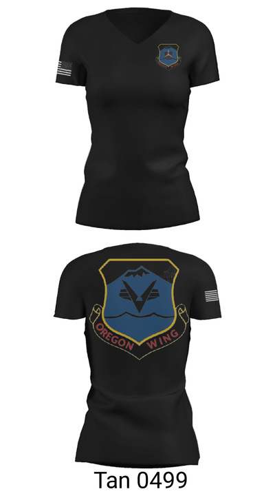 Oregon Wing CAP 9420662 Women's Short Sleeve V-neck Shirt - 23