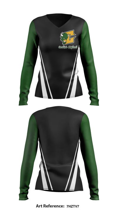 carlisle softball 50489526 Women's Long Sleeve V-neck Shirt - 2