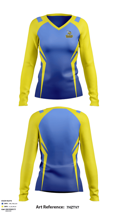 Wareham High School Field Hockey 93370439 Women's Long Sleeve V-neck Shirt - 1