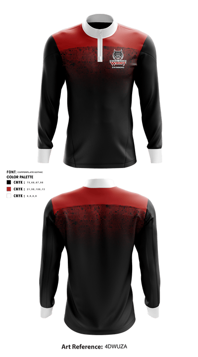Hazelwood West High School Swimming 9230295 Quarter Zip Jacket - 1