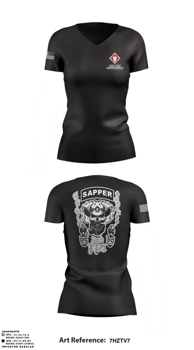 2nd PLT Chainsmokers 3207502 Women's Short Sleeve V-neck Shirt - 2