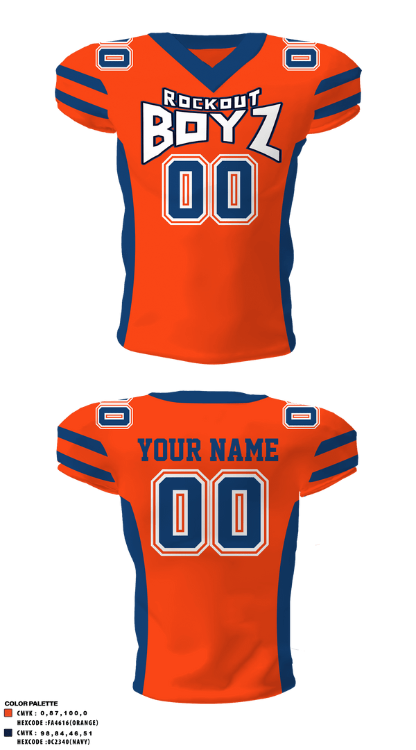 Football Jersey, RockOut BOYZ, Football, Teamtime, Team time, sublimation, custom sports apparel, team uniforms, spirit wear, spiritwear, sports uniforms, custom shirts, team store, custom team store, fundraiser sports, apparel fundraiser