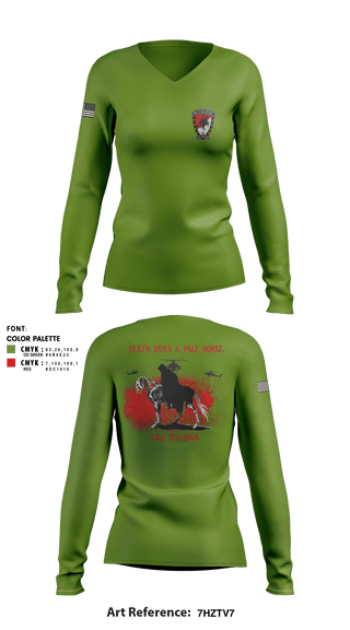 Women's Long Sleeve Vneck Shirt, , Army, Teamtime, Team time, sublimation, custom sports apparel, team uniforms, spirit wear, spiritwear, sports uniforms, custom shirts, team store, custom team store, fundraiser sports, apparel fundraiser