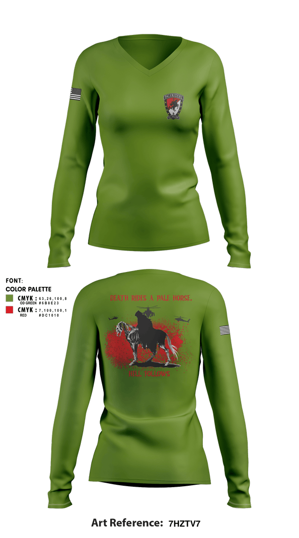 Women's Long Sleeve Vneck Shirt, , Army, Teamtime, Team time, sublimation, custom sports apparel, team uniforms, spirit wear, spiritwear, sports uniforms, custom shirts, team store, custom team store, fundraiser sports, apparel fundraiser