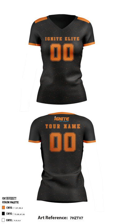 Ignite Elite Volleyball 93841620 Women's Short Sleeve V-neck Shirt - 2