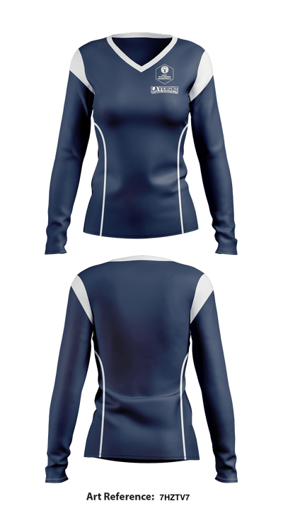 La Vergne High School Basketball 45718116 Women's Long Sleeve V-neck Shirt - 1