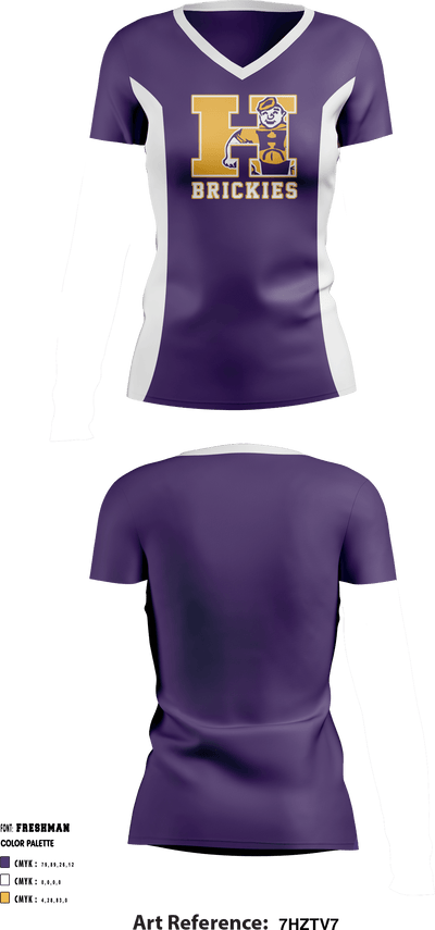 Hobart High School Cheer 29218070 Women's Short Sleeve V-neck Shirt - 1