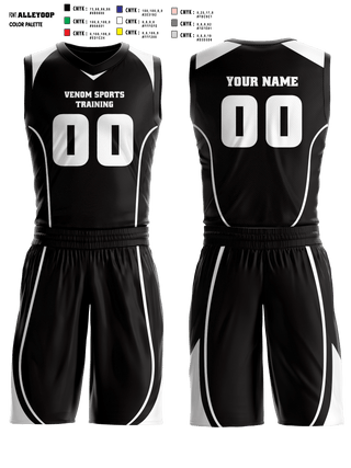 Basketball Uniform, Venom Sports Training, Men's Basketball, Teamtime, Team time, sublimation, custom sports apparel, team uniforms, spirit wear, spiritwear, sports uniforms, custom shirts, team store, custom team store, fundraiser sports, apparel fundraiser