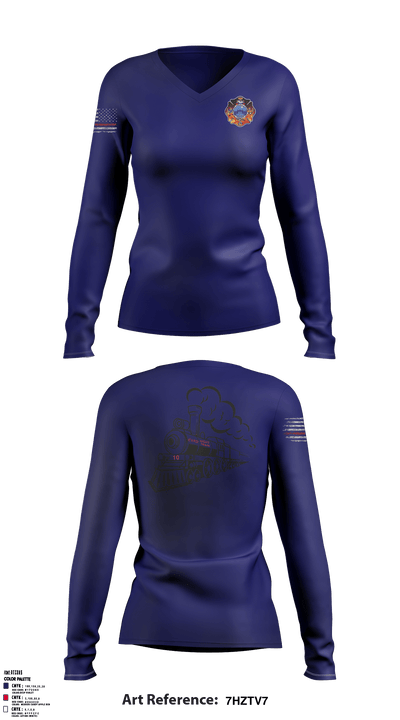 Station 10 68333020 Women's Long Sleeve V-neck Shirt - 1