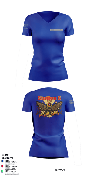 Women's Short Sleeve Vneck Shirt, Engine Company 6, Fire Department, Teamtime, Team time, sublimation, custom sports apparel, team uniforms, spirit wear, spiritwear, sports uniforms, custom shirts, team store, custom team store, fundraiser sports, apparel fundraiser
