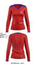 Midway High School Track 35894207 Women's Long Sleeve V-neck Shirt - 1