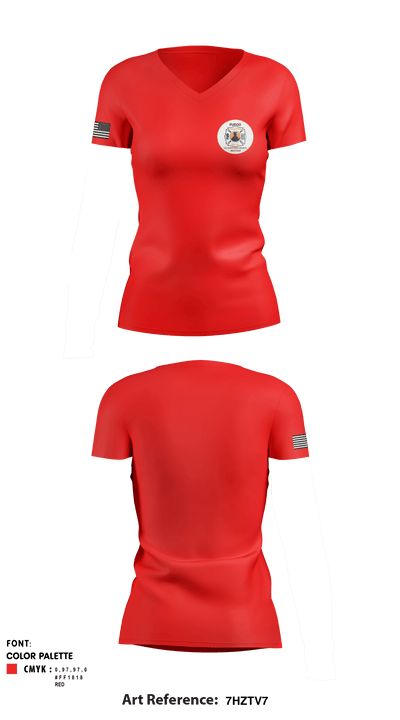 Fuego Volunteer Fire Company 45597069 Women's Short Sleeve V-neck Shirt - 1