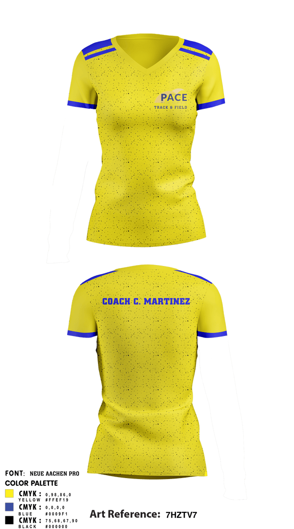 Women's Short Sleeve Vneck Shirt, Pace Girls Track & Field, Track & Field, Teamtime, Team time, sublimation, custom sports apparel, team uniforms, spirit wear, spiritwear, sports uniforms, custom shirts, team store, custom team store, fundraiser sports, apparel fundraiser