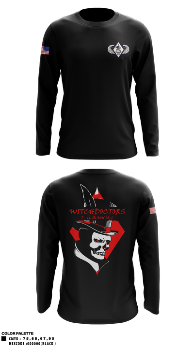D co 6-101 AVN REGT 1442512 Long Sleeve Performance Shirt - 1
