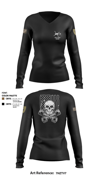 Women's Long Sleeve Vneck Shirt, , National Guard, Teamtime, Team time, sublimation, custom sports apparel, team uniforms, spirit wear, spiritwear, sports uniforms, custom shirts, team store, custom team store, fundraiser sports, apparel fundraiser