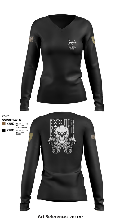 137th Echo Company 62214635 Women's Long Sleeve V-neck Shirt - 2