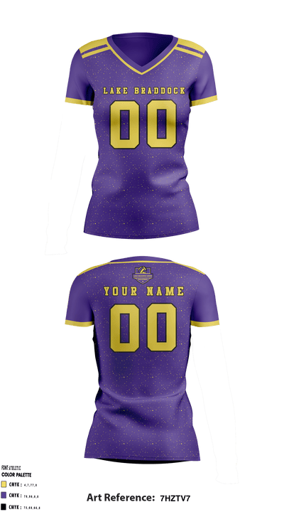 Lake Braddock Secondary School Women's Volleyball 5346414 Women's Short Sleeve V-neck Shirt - 1
