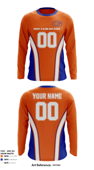 Long Sleeve Performance Shirt, Robert B Glenn High School Football, Football, Teamtime, Team time, sublimation, custom sports apparel, team uniforms, spirit wear, spiritwear, sports uniforms, custom shirts, team store, custom team store, fundraiser sports, apparel fundraiser