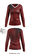 Port Charlotte High School Tennis 8564501 Women's Long Sleeve V-neck Shirt - 1