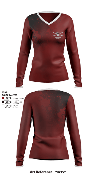 Women's Long Sleeve Vneck Shirt, Port Charlotte High School Tennis, Tennis, Teamtime, Team time, sublimation, custom sports apparel, team uniforms, spirit wear, spiritwear, sports uniforms, custom shirts, team store, custom team store, fundraiser sports, apparel fundraiser