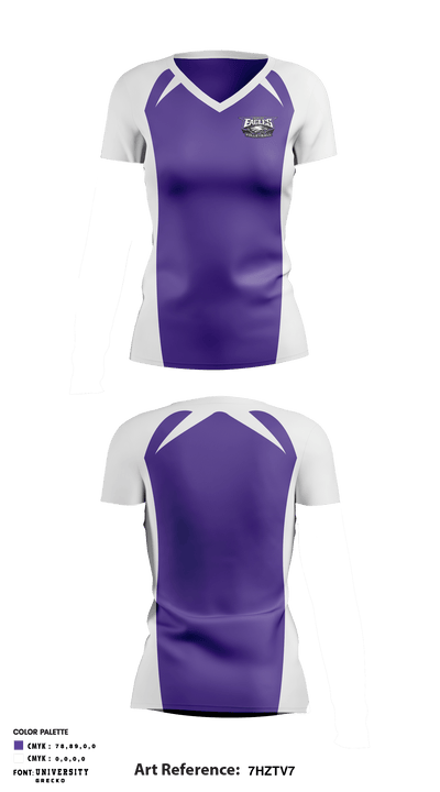 Crowley High School Golf 74696699 Women's Short Sleeve V-neck Shirt - 1