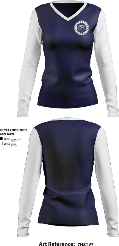 Esm Sports Complex 70020922 Women's Long Sleeve V-neck Shirt - 2