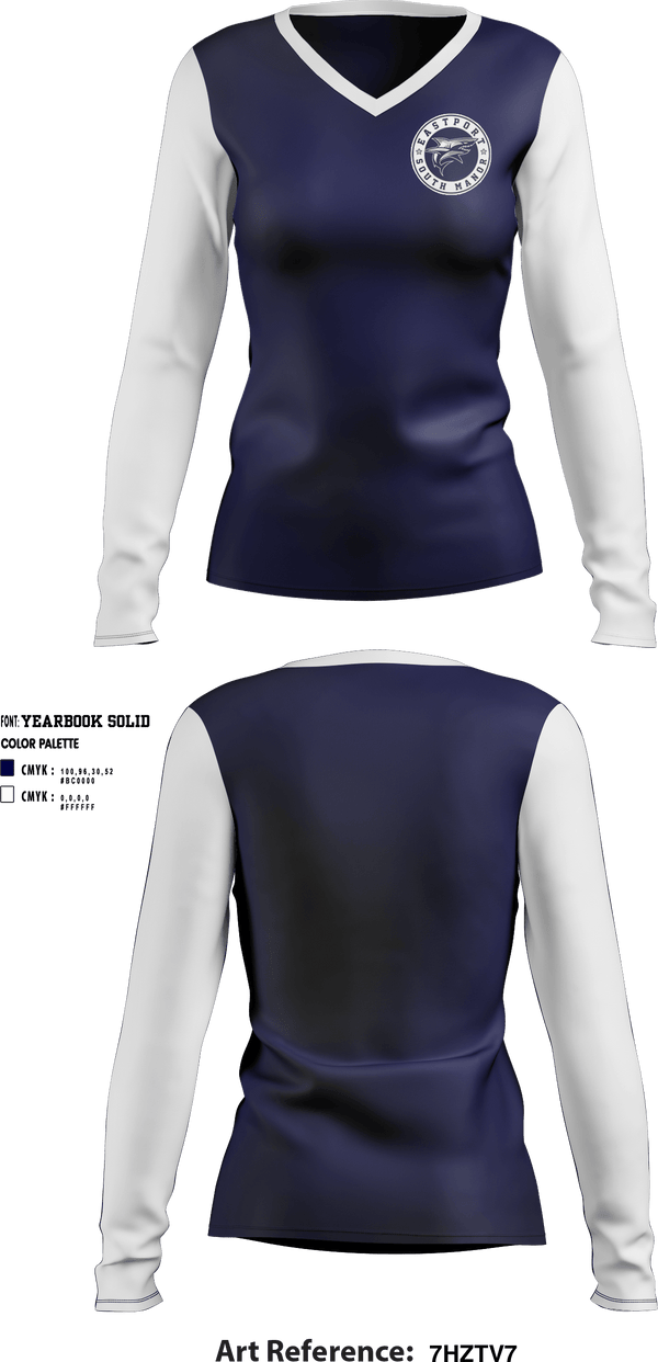 Women's Long Sleeve Vneck Shirt, Esm Sports Complex, Spirit Store, Teamtime, Team time, sublimation, custom sports apparel, team uniforms, spirit wear, spiritwear, sports uniforms, custom shirts, team store, custom team store, fundraiser sports, apparel fundraiser