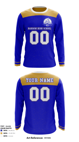 Long Sleeve Performance Shirt, Barrow High School football, Football, Teamtime, Team time, sublimation, custom sports apparel, team uniforms, spirit wear, spiritwear, sports uniforms, custom shirts, team store, custom team store, fundraiser sports, apparel fundraiser