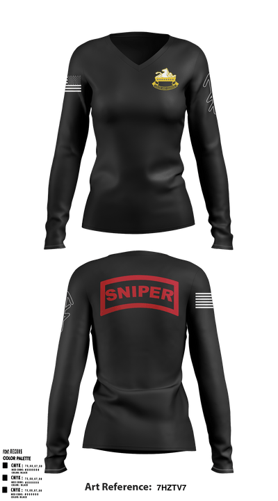 2-8 cav 10035889 Women's Long Sleeve V-neck Shirt - 1