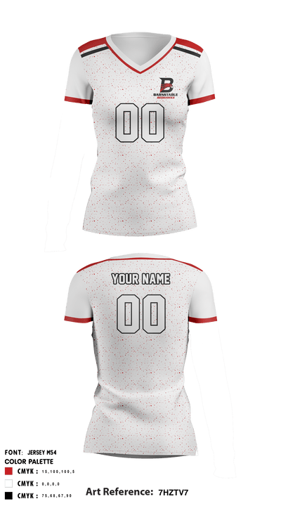 Barnstable High School Women's Volleyball 90691176 Women's Short Sleeve V-neck Shirt - 3