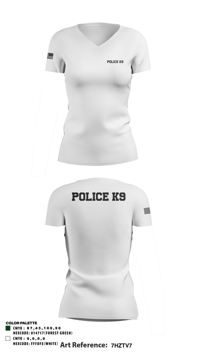 Police K9 35090090 Women's Short Sleeve V-neck Shirt - 2