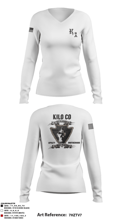 Kilo 3/7 4958967 Women's Long Sleeve V-neck Shirt - 2