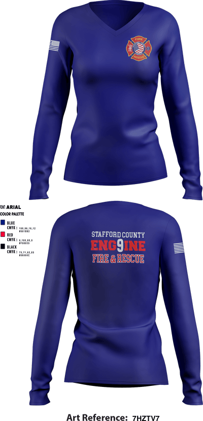 Medic 10 93182526 Women's Long Sleeve V-neck Shirt - 1