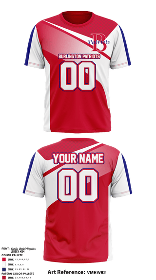 Short Sleeve Performance Shirt, Burlington Patriots, Football, Teamtime, Team time, sublimation, custom sports apparel, team uniforms, spirit wear, spiritwear, sports uniforms, custom shirts, team store, custom team store, fundraiser sports, apparel fundraiser