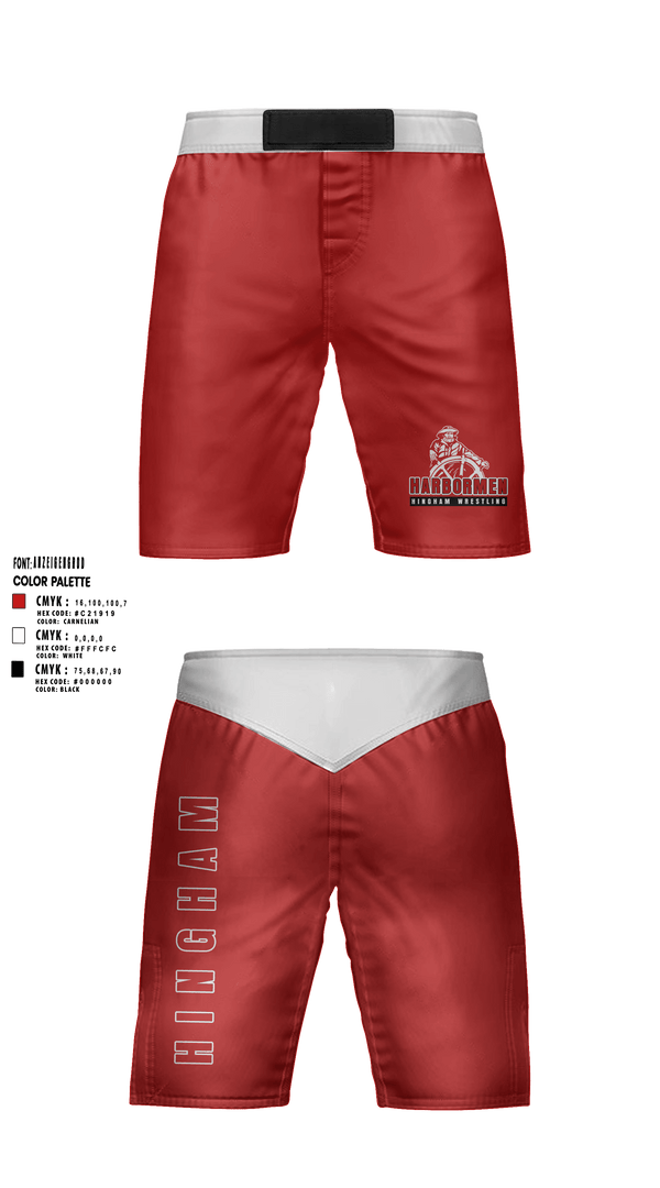 Fight Shorts, Hingham, Wrestling, Teamtime, Team time, sublimation, custom sports apparel, team uniforms, spirit wear, spiritwear, sports uniforms, custom shirts, team store, custom team store, fundraiser sports, apparel fundraiser