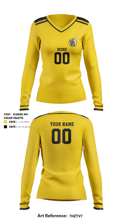 Ocoee High School Volleyball 86759359 Women's Long Sleeve V-neck Shirt - 2