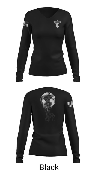 Women's Long Sleeve Vneck Shirt, , Air Force, Teamtime, Team time, sublimation, custom sports apparel, team uniforms, spirit wear, spiritwear, sports uniforms, custom shirts, team store, custom team store, fundraiser sports, apparel fundraiser