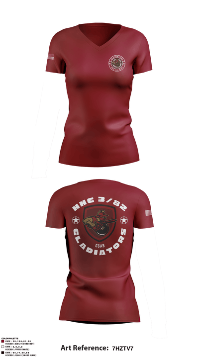 HHC 3-82 GSAB 55821489 Women's Short Sleeve V-neck Shirt - 1