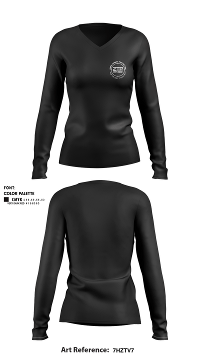 ZERO THREAT PROTECTION 26651820 Women's Long Sleeve V-neck Shirt - 1