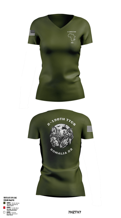 2-130th TTCS 72219960 Women's Short Sleeve V-neck Shirt - 7