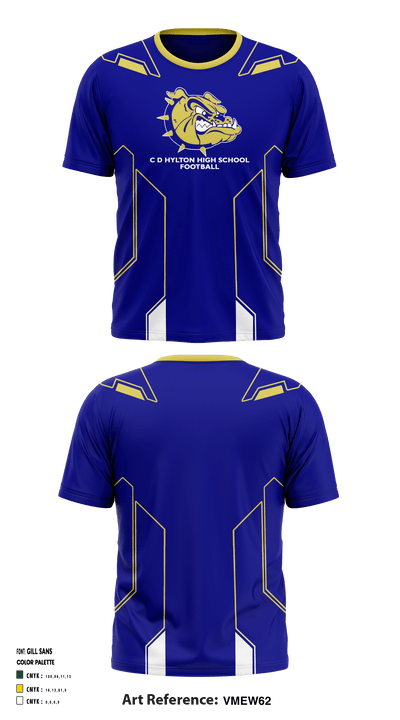 C D Hylton High School Football 65494707 Short Sleeve Performance Shirt - 1