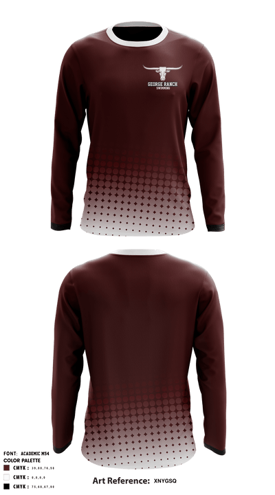 George Ranch High School Swimming 18694382 Long Sleeve Performance Shirt - 1