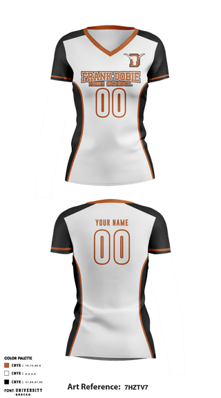 Women's Short Sleeve Vneck Shirt, Frank Dobie High School Women's Volleyball, Women's Volleyball, Teamtime, Team time, sublimation, custom sports apparel, team uniforms, spirit wear, spiritwear, sports uniforms, custom shirts, team store, custom team store, fundraiser sports, apparel fundraiser