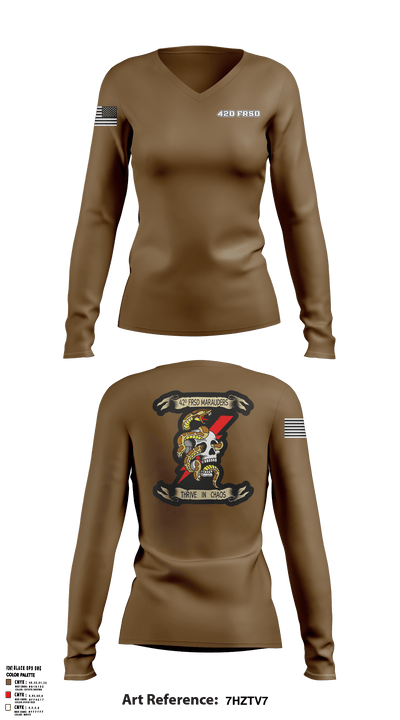 42D FRSD 51820737 Women's Long Sleeve V-neck Shirt - 6