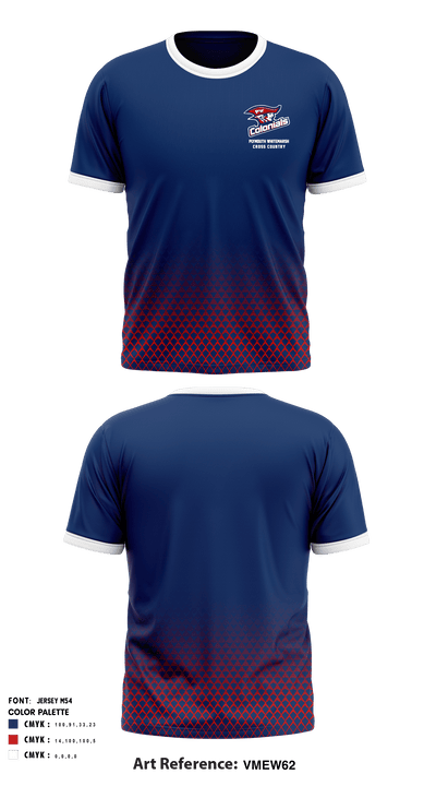 Plymouth Whitemarsh High School Cross Country 10498628 Short Sleeve Performance Shirt - 1