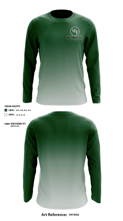 William Floyd High School Bowling 33160520 Long Sleeve Performance Shirt - 1