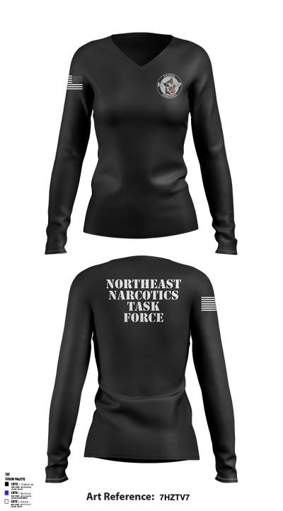Northeast Narcotics Task Force 43091120 Women's Long Sleeve V-neck Shirt - 2