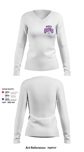 Women's Long Sleeve Vneck Shirt, Texas Glory Fastpitch, Softball, Teamtime, Team time, sublimation, custom sports apparel, team uniforms, spirit wear, spiritwear, sports uniforms, custom shirts, team store, custom team store, fundraiser sports, apparel fundraiser