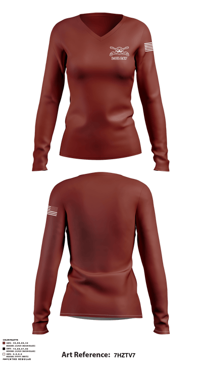 1-221 CAV 56544201 Women's Long Sleeve V-neck Shirt - 1