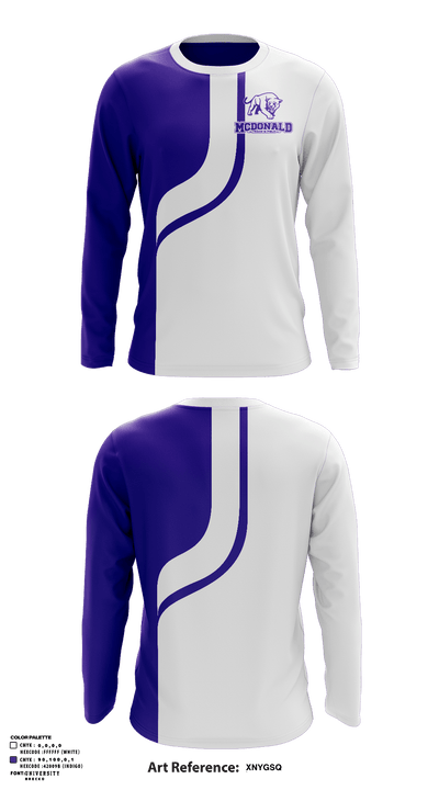 Mcdonald Junior High Track & Field 34814237 Long Sleeve Performance Shirt - 1